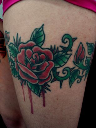 Rose Pics Of Tat On Thigh